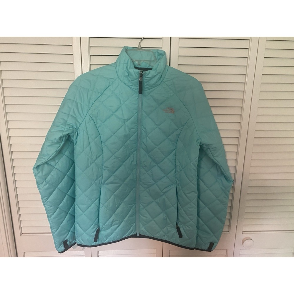 The North Face Jacket M Aqua Quilted Puffer Coat Lightweight Zip Core
